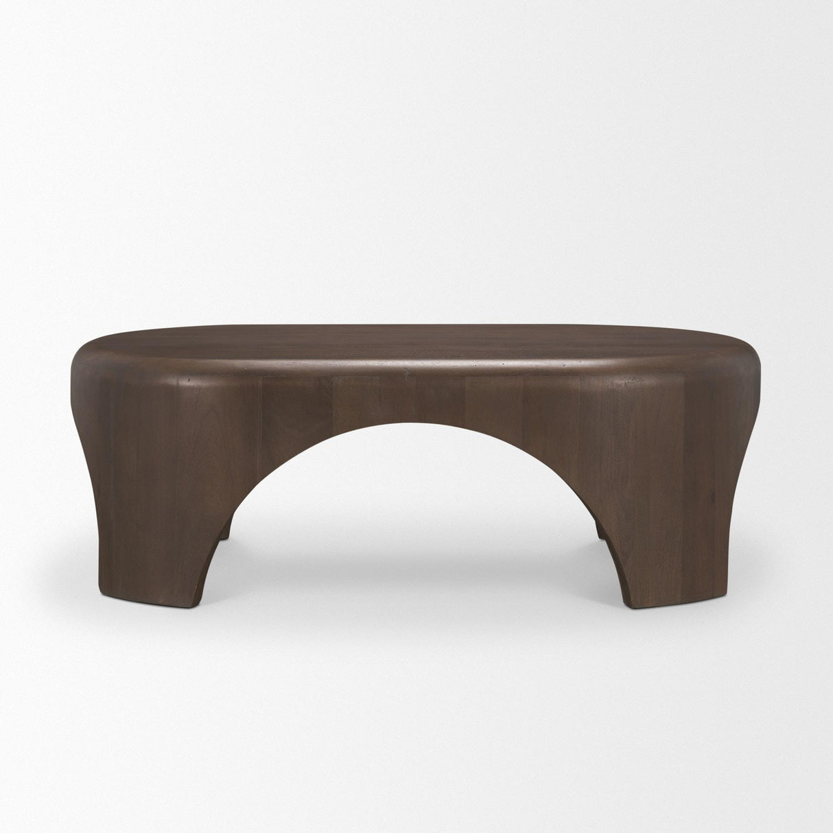 Mercana Shima Oval Dark Brown Wood w/ Arched Legs Coffee Table