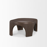Mercana Shima Oval Dark Brown Wood w/ Arched Legs Coffee Table