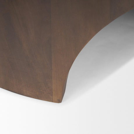Mercana Shima Round Dark Brown Wood W/Arched Legs Coffee Table