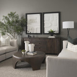 Mercana Shima Round Dark Brown Wood W/Arched Legs Coffee Table