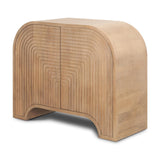 Mercana Sorina Reverse Fluted Light Brown Wood Accent Cabinet