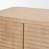 Mercana Sorina Reverse Fluted Light Brown Wood Accent Cabinet