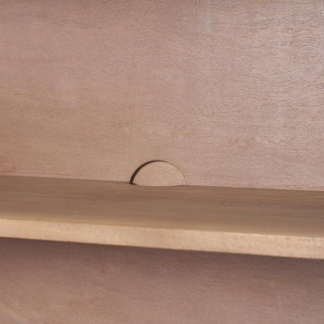 Mercana Sorina Reverse Fluted Light Brown Wood Accent Cabinet