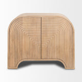 Mercana Sorina Reverse Fluted Light Brown Wood Accent Cabinet