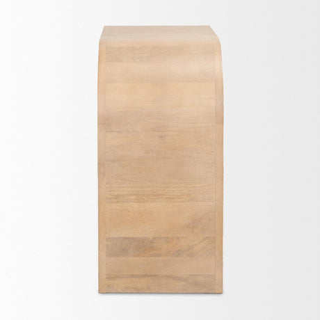 Mercana Sorina Reverse Fluted Light Brown Wood Accent Cabinet