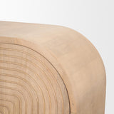 Mercana Sorina Reverse Fluted Light Brown Wood Accent Cabinet