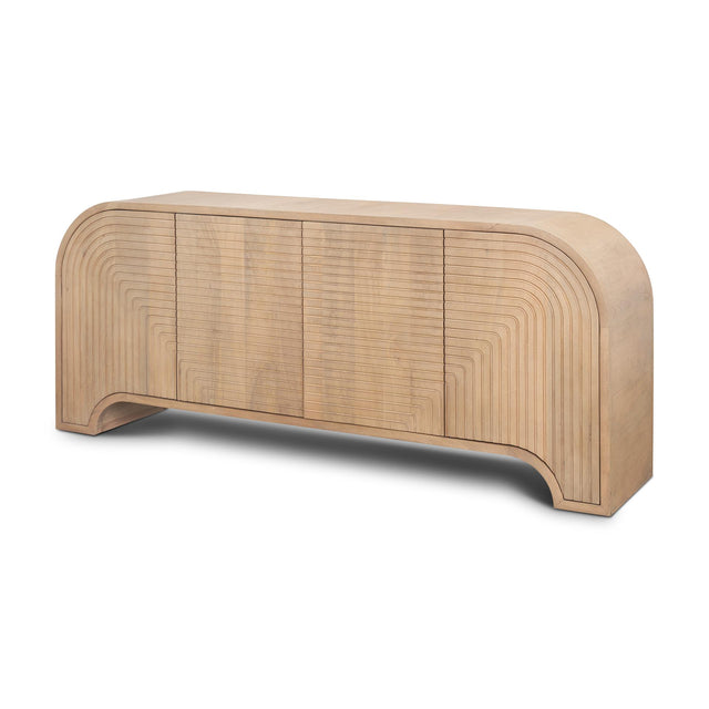 Mercana Sorina Reverse Fluted Light Brown Wood Sideboard