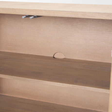 Mercana Sorina Reverse Fluted Light Brown Wood Sideboard