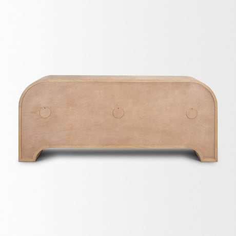 Mercana Sorina Reverse Fluted Light Brown Wood Sideboard