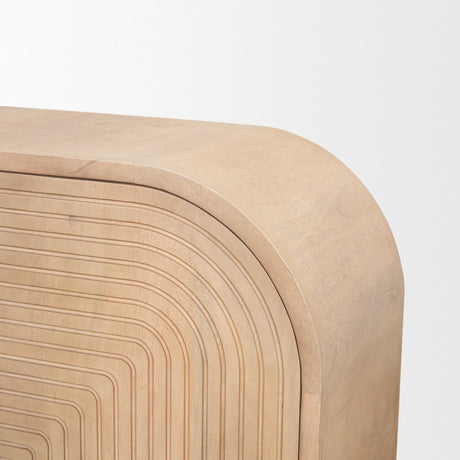 Mercana Sorina Reverse Fluted Light Brown Wood Sideboard