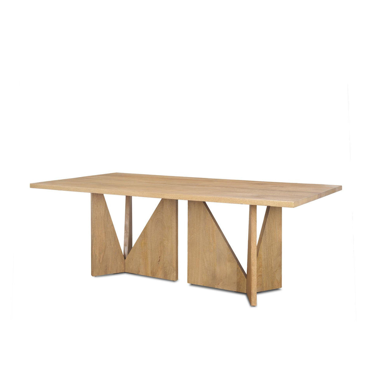 Mercana Tarro 84" Rectangular Light Brown Wood w/ Geometrical Base Dining Table