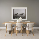 Mercana Tarro 84" Rectangular Light Brown Wood w/ Geometrical Base Dining Table