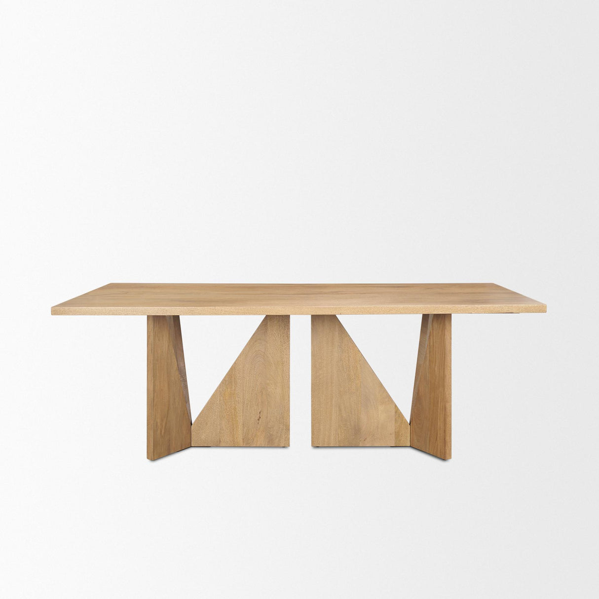 Mercana Tarro 84" Rectangular Light Brown Wood w/ Geometrical Base Dining Table