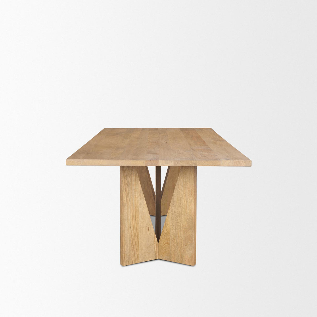 Mercana Tarro 84" Rectangular Light Brown Wood w/ Geometrical Base Dining Table