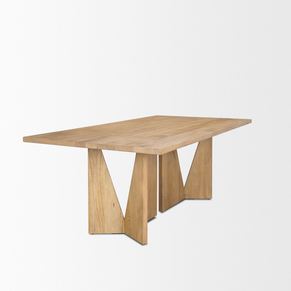 Mercana Tarro 84" Rectangular Light Brown Wood w/ Geometrical Base Dining Table