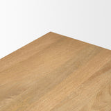 Mercana Tarro 84" Rectangular Light Brown Wood w/ Geometrical Base Dining Table