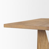 Mercana Tarro 84" Rectangular Light Brown Wood w/ Geometrical Base Dining Table