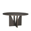 Mercana Tarro 60" Round Textured Espresso Wood w/ Geometrical Base Dining Table