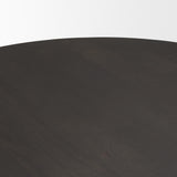 Mercana Tarro 60" Round Textured Espresso Wood w/ Geometrical Base Dining Table