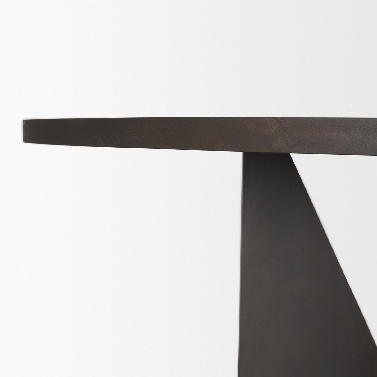 Mercana Tarro 60" Round Textured Espresso Wood w/ Geometrical Base Dining Table