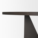 Mercana Tarro 60" Round Textured Espresso Wood w/ Geometrical Base Dining Table