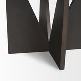 Mercana Tarro 60" Round Textured Espresso Wood w/ Geometrical Base Dining Table