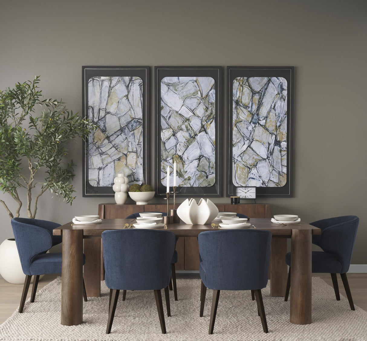 Mercana Tammar Brown Wood 4-Door Sideboard