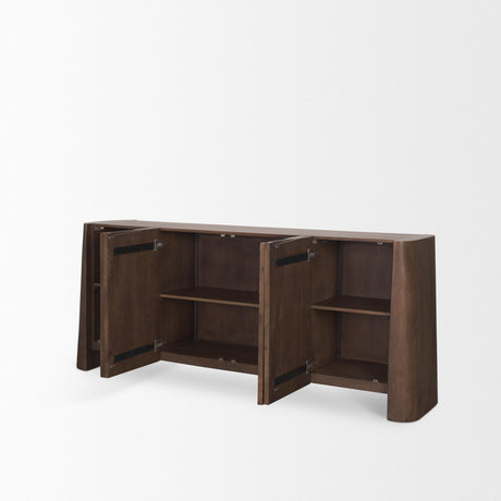 Mercana Tammar Brown Wood 4-Door Sideboard