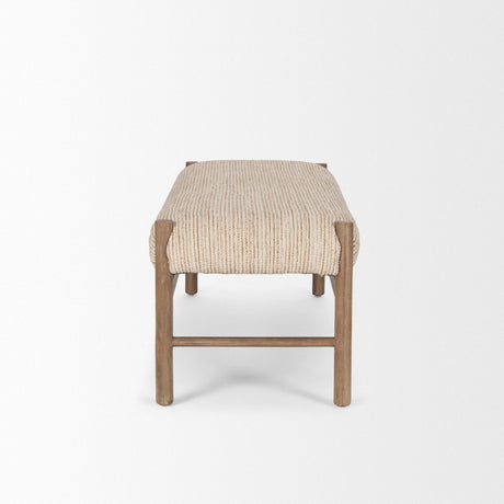 Mercana Tadi Rectangular Dark Brown Wood w/ Rug Seat Bench