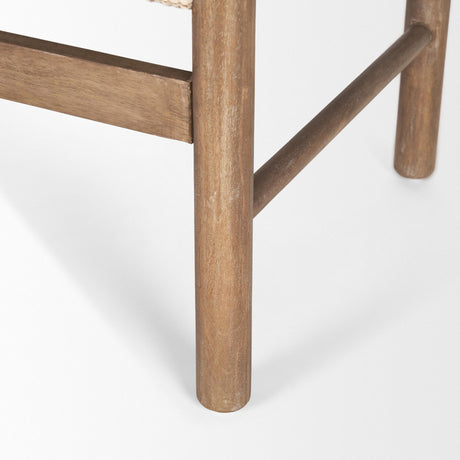 Mercana Tadi Rectangular Dark Brown Wood w/ Rug Seat Bench