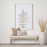 Mercana Taimo White Washed Light Brown Wood w/ Striped Fabric Seat Bench