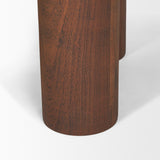 Mercana Sonel Pedestal Medium Dark Brown Acacia Wood Foyer Table