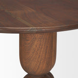 Mercana Sonel Pedestal Medium Dark Brown Acacia Wood Foyer Table