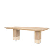 Mercana Shivon 94" Light Brown Mango Wood W/ Travertine Dining Table