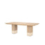 Mercana Shivon 84" Rectangular Light Brown Mango Wood W/ Travertine Dining Table