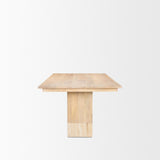 Mercana Shivon 84" Rectangular Light Brown Mango Wood W/ Travertine Dining Table