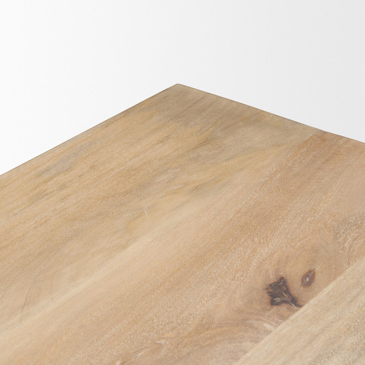 Mercana Shivon 84" Rectangular Light Brown Mango Wood W/ Travertine Dining Table