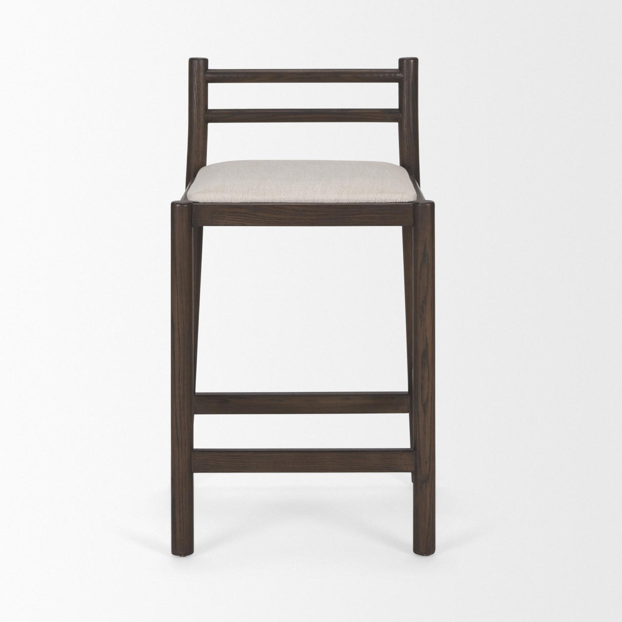 Mercana Sam Dark Brown Wood w/ Cream Fabric Counter Stool