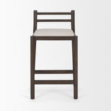 Mercana Sam Dark Brown Wood w/ Cream Fabric Counter Stool