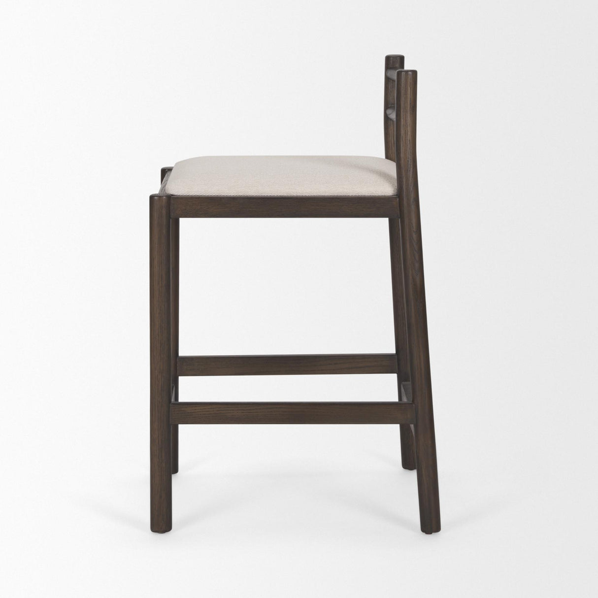Mercana Sam Dark Brown Wood w/ Cream Fabric Counter Stool