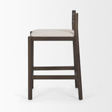 Mercana Sam Dark Brown Wood w/ Cream Fabric Counter Stool