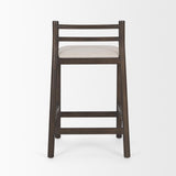 Mercana Sam Dark Brown Wood w/ Cream Fabric Counter Stool