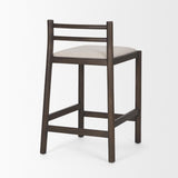 Mercana Sam Dark Brown Wood w/ Cream Fabric Counter Stool
