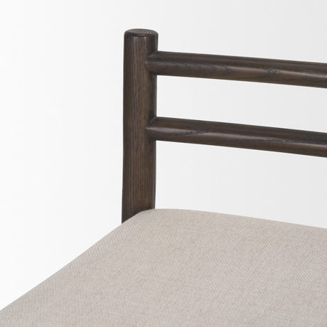 Mercana Sam Dark Brown Wood w/ Cream Fabric Counter Stool