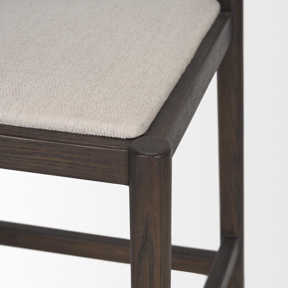 Mercana Sam Dark Brown Wood w/ Cream Fabric Counter Stool