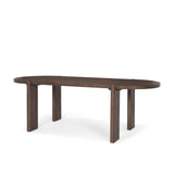Mercana Sohan Dark Elm Wood Oval Dining Table