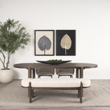 Mercana Sohan Dark Elm Wood Oval Dining Table