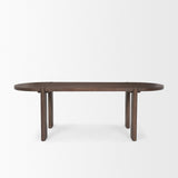 Mercana Sohan Dark Elm Wood Oval Dining Table