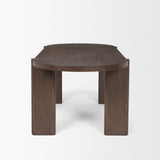 Mercana Sohan Dark Elm Wood Oval Dining Table