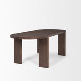 Mercana Sohan Dark Elm Wood Oval Dining Table